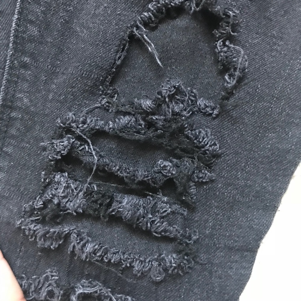 Custom Black Ripped Jeans - Picture 5 of 7